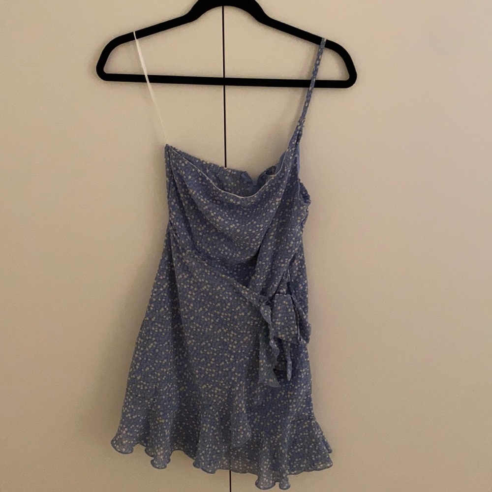 Hello Molly one shoulder blue dress